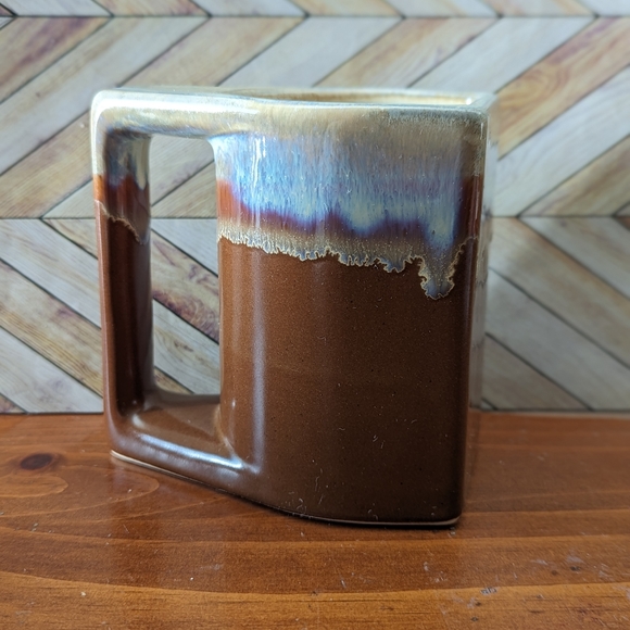 Rodolfo Padilla Artist Signed Drip Glazed Coffee Mug- Brown Drip Glaze - Picture 3 of 7